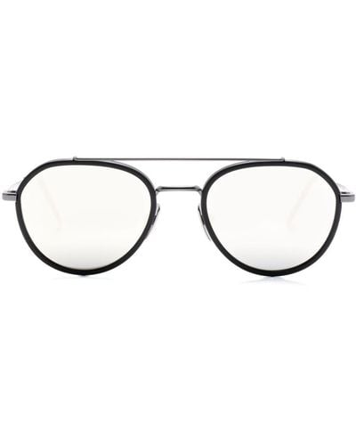 Thom Browne Pilot-frame Mirrored Sunglasses - Black