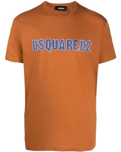 DSquared² Logo-print Cotton T-shirt - Orange