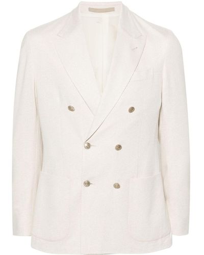 Eleventy Double-breasted Blazer - Natural