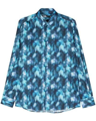 Karl Lagerfeld Camicia con stampa - Blu