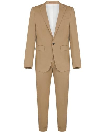 DSquared² Single-breasted Cotton Suit - Natural