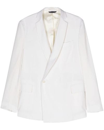 Costumein Blazer en velours à simple boutonnage - Blanc