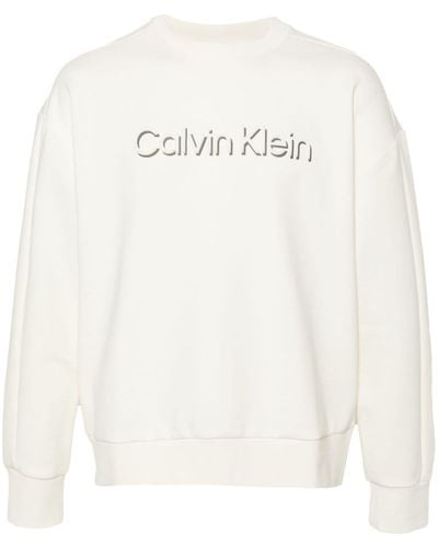 Calvin Klein Sweatshirt mit Logo-Prägung - Weiß