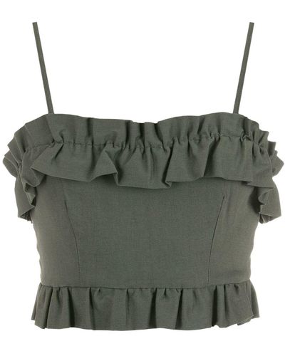 Olympiah Top con ruches - Verde