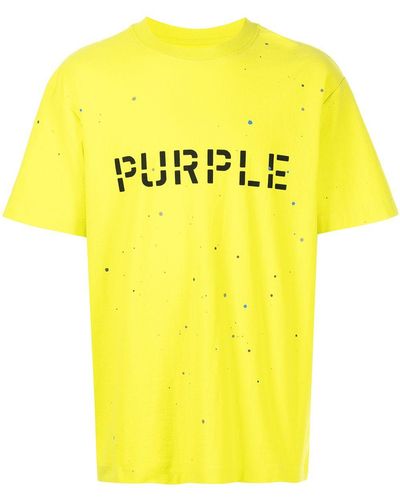 Purple Brand Stencil Logo-print T-shirt - Yellow