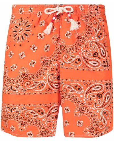 Mc2 Saint Barth Bandana-print Swim Shorts - Orange