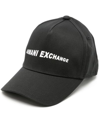 Armani Exchange Baseballkappe mit Logo-Print - Schwarz