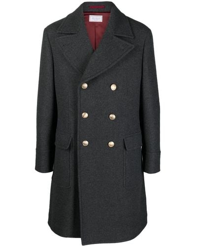 Brunello Cucinelli Double-breasted Wool Coat - Black