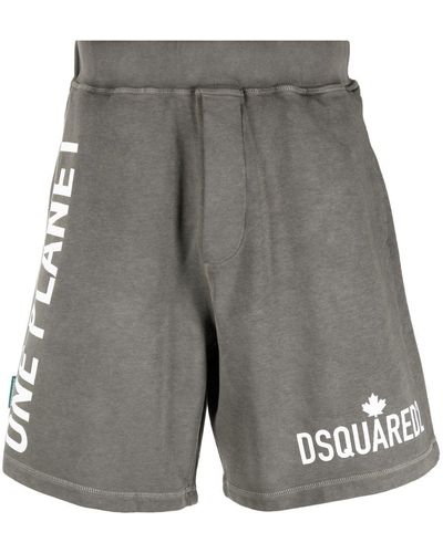 DSquared² Joggingshorts mit Logo-Print - Grün