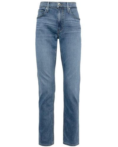 PAIGE Lennox Mid-rise Straight-leg Jeans - Blue