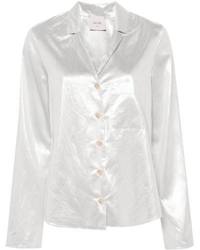 Alysi Notched-collar Button-up Shirt - White