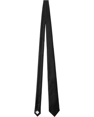 Burberry Corbata con parche del logo - Negro