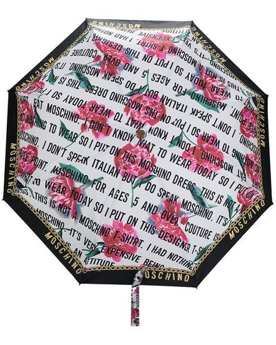 Moschino Paraplu Met Print - Wit
