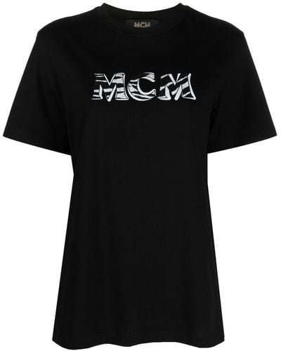 MCM T-shirt à logo imprimé - Noir