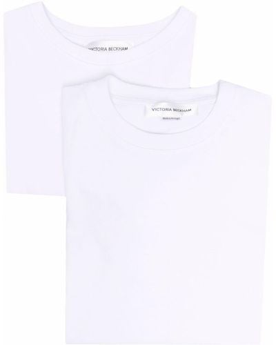 Victoria Beckham Logo Patch Organic Cotton T-shirt - White