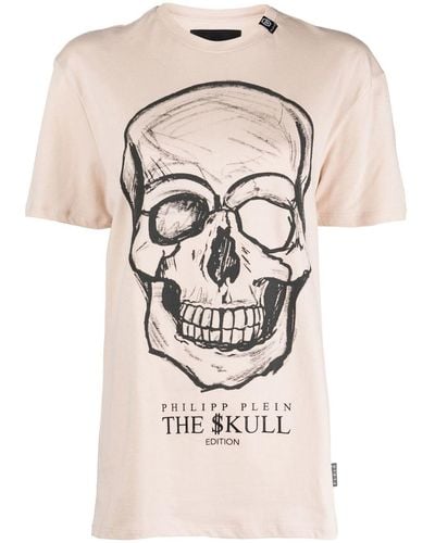 Philipp Plein Skull-print T-shirt - Natural
