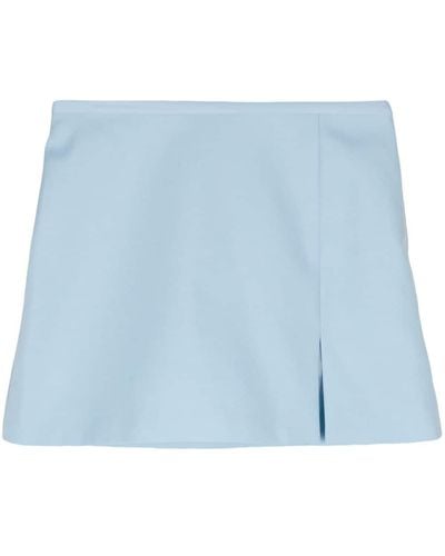Mach & Mach Slit Detail Knitted Miniskirt - Blue