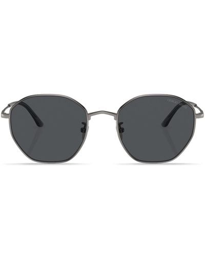 Giorgio Armani Sonnenbrille mit geometrischem Gestell - Grau