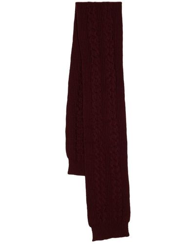 Pringle of Scotland Cable-knit Ribbed Scarf - Purple