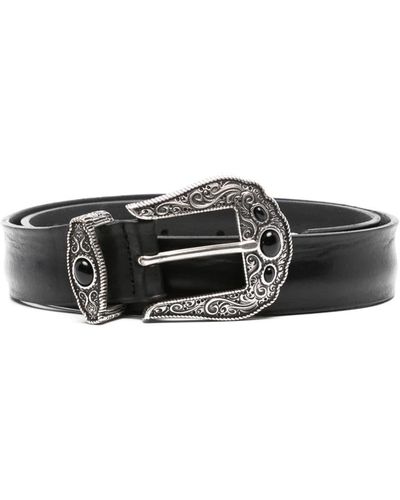 Orciani Decorative-buckle Leather Belt - Black