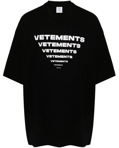 Vetements T-Shirt mit Logo-Print - Schwarz