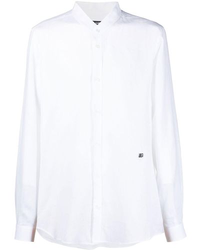 Dolce & Gabbana ロゴ リネンシャツ - ホワイト