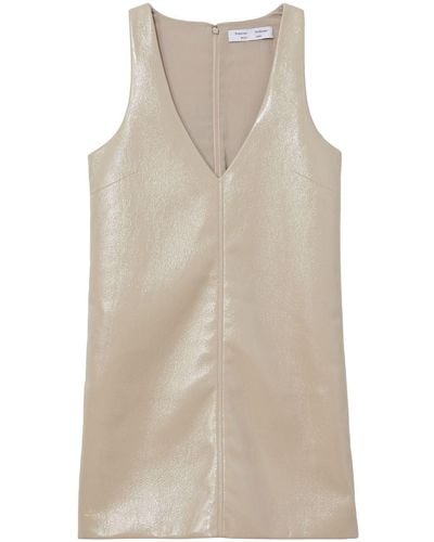 Proenza Schouler Vinyl V-neck Shift Dress - Natural