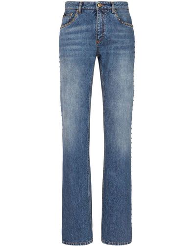Etro Jeans dritti con dettaglio borchie - Blu