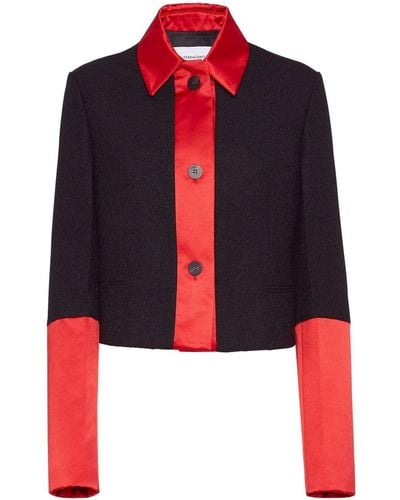 Ferragamo Colour-block Cropped Jacket - Red