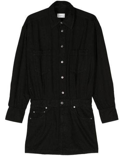 Haikure Tatum Denim Shirt Minidress - Black