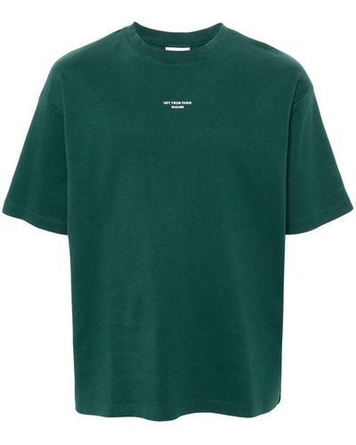 Drole de Monsieur Le T-shirt Slogan Classique Top - Green