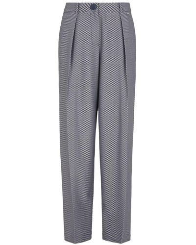 Armani Exchange Grid-pattern Tailored Pants - Gray