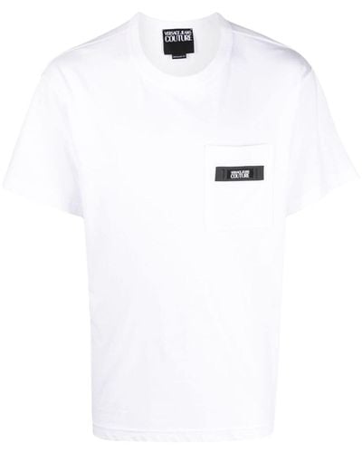 Versace T-Shirt mit Logo-Patch - Weiß
