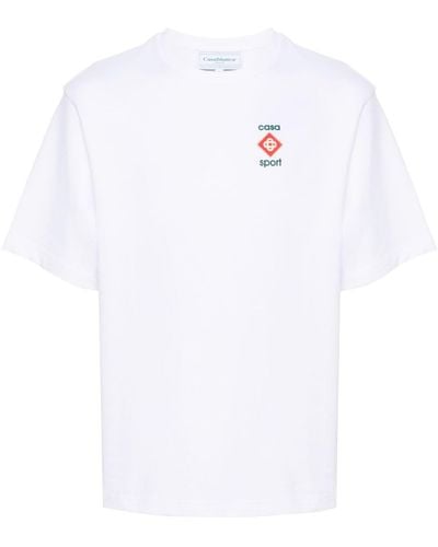 Casablancabrand T-Shirt mit 3D-Logo-Print - Weiß