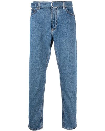Off-White c/o Virgil Abloh Cropped-Jeans mit Gürtel - Blau