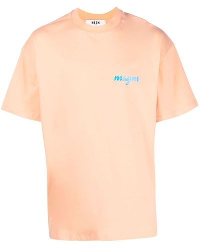 MSGM Camiseta con logo estampado - Blanco