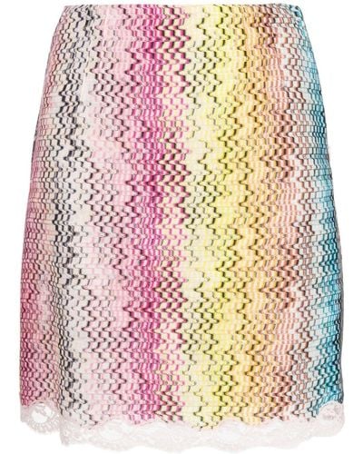 Missoni Zigzag Woven Miniskirt - Pink