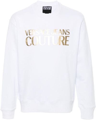 Versace Metallic Logo-print Sweatshirt - White