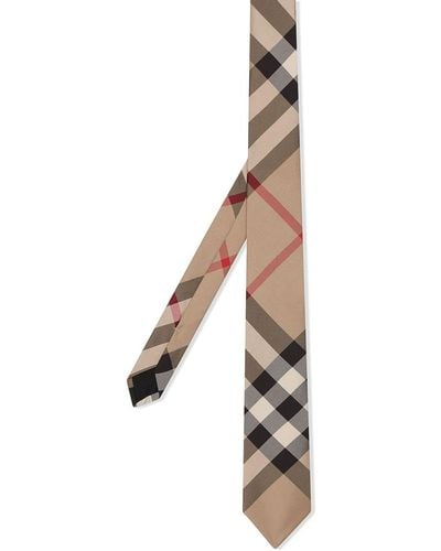 Burberry Cravate à carreaux - Marron