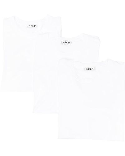 CDLP T-shirt en coton mélangé à manches courtes - Blanc
