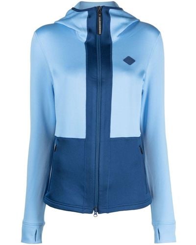 J.Lindeberg Logo-patch Two-tone Hoodie - Blue