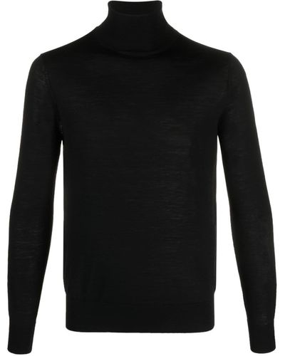 Ballantyne Roll-neck Fine-knit Sweater - Black