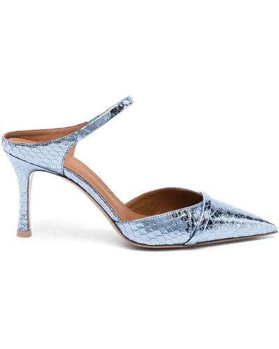 Malone Souliers Uma 90mm Snakeskin-effect Court Shoes - White