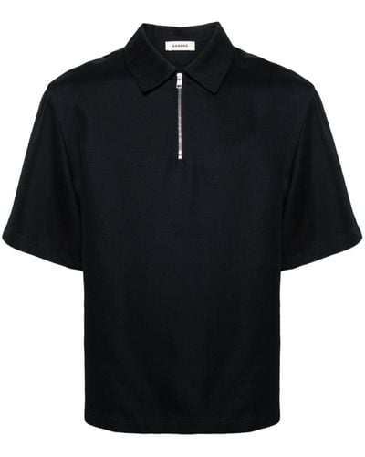 Sandro Half-zip Polo Shirt - Black
