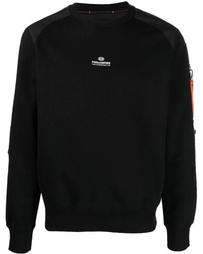 Parajumpers Sabre Logo-patch Cotton-blend Sweatshirt - Black