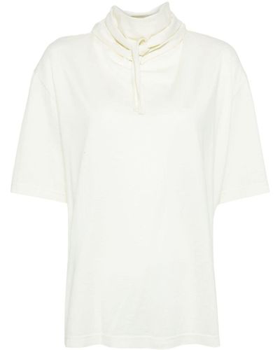 Lemaire T-shirt à col noué - Blanc