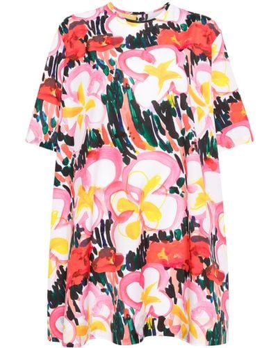 JNBY Floral-print Cotton Dress - Red