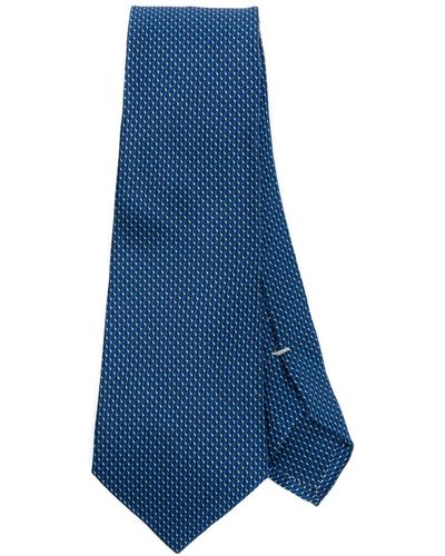 Canali Cravate à motif en jacquard - Bleu