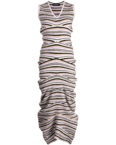 Kiko Kostadinov Striped knitted maxi dress - Blanc