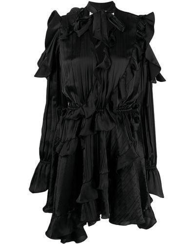 Off-White c/o Virgil Abloh Creased Ruffled Cocktail Dress - Black